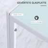 Esstisch 120 x 60 x 75 cm mit Glasplatte – rechteckiger Küchentisch mit Metallgestell in Weiß Bild 4