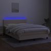 vidaXL Boxspringbett mit Matratze & LED Creme 140x190 cm Stoff, Härtegrad: H2 [3132994] Bild 4