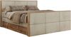 Doppelbett, Boxspringbett mit zwei Multipocket-Matratzen und ein Topper, Bettkästen, Eiche Wotan Holzrahmen, genähtes Kopfteil und Front - ALBERO 2 KING DUO - 120 x 200 cm - Beige Velours - H4 Bild 4