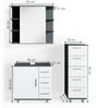 Badmöbel-Set Ilias Anthrazit 3 Teile, mit Midischrank Vicco Bild 3