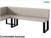 MEBLINI Eckbank für Esszimmer - Küchenbank - Essecke - Sitzecke Küche - PETER - U-Beine 142x196x87cm Links - Beige Kunstleder Bild 5