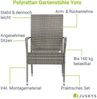 Juskys Polyrattan Gartenstühle Yoro 2er Set - mit Armlehnen & Rückenlehne - 2 Stühle stapelbar - Rattan Stuhl Garten - Stapelstuhl Grau-meliert Bild 2