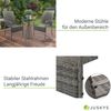 Juskys Polyrattan Gartenstühle Yoro 2er Set - mit Armlehnen & Rückenlehne - 2 Stühle stapelbar - Rattan Stuhl Garten - Stapelstuhl Grau-meliert Bild 3