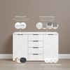 OTTO home Kombikommode Sideboard Kombikommode Schubladenkommode AGORDO mit Glasfront (in zwei Griff-Farben, Breite 120 cm), vier große Schubladen, mit insgesamt 4 Einlegeböden MADE IN GERMANY Bild 3