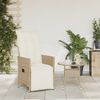 vidaXL Gartensessel mit Kissen Verstellbar Beige Poly Rattan 365662 Bild 3