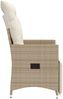 vidaXL Gartensessel mit Kissen Verstellbar Beige Poly Rattan 365662 Bild 5