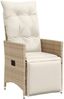 vidaXL Gartensessel mit Kissen Verstellbar Beige Poly Rattan 365662 Bild 2