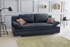 Schlafsofa Arml. verstellbar Bettkasten Couch Steppung Antiklederoptik Anthrazit Bild 2