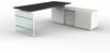 Lugano Komplettarbeitsplatz aus Schreibtisch und Sideboard, Spanplatte weiß Bild 3
