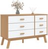 vidaXL Schubladenschrank OLDEN Weiß und Braun Massivholz Kiefer 358593 Bild 4