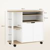 Rollender Küchenwagen mit Stauraum, Schrank, verstellbare Regale, für Küche, Wohnzimmer, Esszimmer, Weiß Bild 3
