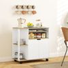 Rollender Küchenwagen mit Stauraum, Schrank, verstellbare Regale, für Küche, Wohnzimmer, Esszimmer, Weiß Bild 2