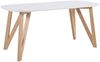Essgruppe 5-tlg. Tisch 180x90 aus MDF Weiß + 4 Stühle aus Samtvelours Grau Bild 2