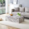 Couchtisch 90x50x30 cm in Grau mit Marmorimitat und minimalistischer Rechteckform Bild 2