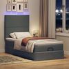 vidaXL Ottomane Bett mit Matratze & LEDs Dunkelgrau 90x200 cm Stoff 3313893 Bild 3