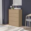 Forte Alice Springs Kommode 70 80, modern-minimalistisch, 4 Schubladen, Wohn-/Schlafzimmer, Holzwerkstoff, Elegancia Eiche Holzdekor, 74,5 cm breit x 99,1 cm hoch x 34,9 cm tief Bild 2