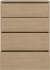 Forte Alice Springs Kommode 70 80, modern-minimalistisch, 4 Schubladen, Wohn-/Schlafzimmer, Holzwerkstoff, Elegancia Eiche Holzdekor, 74,5 cm breit x 99,1 cm hoch x 34,9 cm tief Bild 3