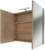 Spiegelschrank Badspiegel Badezimmer Spiegel City 100cm braun Eiche mit 5W LED-Strahler / Energiebox Bild 2