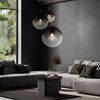 RGB LED Hängelampe Chrom Glaskugeln rauch Höhe 120 cm, VARUS Bild 4