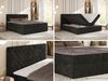 Boxspringbett AVERTA 160 x 200 cm mit Bettkasten und Topper, Doppelbett mit Bonnell-Federkernmatratze, gepolstertem Kopfteil, Stauraum, modernes Schlafzimmer Bett - Dunkelgrau Schenille glatt - H3 Bild 2