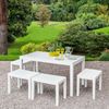 Dmora Outdoor-Lounge-Set Asta, Gartenkomposition mit 1 rechteckigen Tisch und 4 Bänken, Indoor- und Outdoor-Lounge von Pic Nic, 100 % Made in Italy, Weiß Bild 2