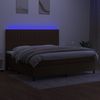 Boxspringbett mit Matratze & LED Stoff Dunkelbraun 200x200 cm, Härtegrad: H2 [3135064] Bild 4