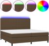 Boxspringbett mit Matratze & LED Stoff Dunkelbraun 200x200 cm, Härtegrad: H2 [3135064] Bild 2