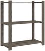 vidaXL Lagerregal mit 3 Böden Grau 80x38x90 cm Massivholz Kiefer 373386 Bild 2