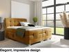 MEBLINI Boxspringbett Elektrisch DANTE 180x200 cm mit Bettkasten – H3/Senffarbe Samt Polsterbett - Doppelbett mit Toppers & Taschenfederkern-Matratzen Bild 2