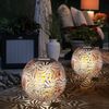2er Set LED Solarlampe, Dekorgeflecht-Kugel, H 54 cm Bild 4
