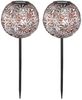 2er Set LED Solarlampe, Dekorgeflecht-Kugel, H 54 cm Bild 2