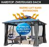 BRAST Pavillon Aluminium Pagode 3,5x3,5m Dunkelgrau inkl. Moskitonetz + LED festes Dach wasserdicht stabil UV-Schutz Bild 3