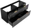 Badmöbel Set mit 121cm Waschtisch ADELAIDE-56-BLACK in matt schwarz mit Rillenoptik, B/H/T ca. 220/200/46,5 cm Bild 3