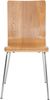 Besucherstuhl PEPE - 87x43x47cm, Eiche Holz Metall in Chromoptik Gestell Konferenzstuhl Wartezimmerstuhl Bild 3