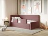 Selsey 'Fanko' Kinderbett 90x200 cm mit Rausfallschutz, Kopfteil links, Samt, Rosa Bild 3