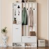 REDOM Garderoben-Set Flurset 100 x 30 x 180 cm, (Kompaktgarderoben, 1-St, 100cm breit), mit 8 Haken, Schuhbank und Ablagen, Kippschutz Bild 2