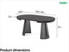 MEBLINI Esstisch Rund Ausziehbar aus Metall - 100-176x76 cm - CONEY - Schwarz Marmor/Schwarz Matt - Loft - Esszimmertisch Modern - Küchentisch - Ausziehtisch - Round Dining Table Bild 3