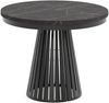 MEBLINI Esstisch Rund Ausziehbar aus Metall - 100-176x76 cm - CONEY - Schwarz Marmor/Schwarz Matt - Loft - Esszimmertisch Modern - Küchentisch - Ausziehtisch - Round Dining Table Bild 1