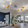 LED Deckenleuchte, Glas, chrom, gelb, 6 flammig Bild 4