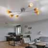 LED Deckenleuchte, Glas, chrom, gelb, 6 flammig Bild 2