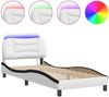 vidaXL Bettgestell mit LED ohne Matratze "Hvar" Weiß und Schwarz 90x200 cm 3213912 Bild 2