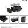 Merax Couchtisch 4-in-1 höhenverstellbarer Sofatisch mit LED, kaffeetisch mit 2 Schubladen, Hochglanztisch mit Sofa und 2 Hockern, Beistelltisch mit verstecktem Stauraum, Schwarz Bild 4