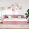 vidaXL Eckbettgestell mit Kopfteil Rosa 80 cm x 200 cm Samt 42016629 Bild 3
