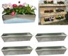 4er Set Zink Paletten Blumenkästen - Einsatz 38cm groß Silber - aus Metall verzinkt - Zinkkasten Pflanzkasten Balkonkasten Blumentopf für Europaletten Bild 1