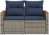 vidaXL Gartensofa mit Kissen 2-Sitzer Grau Poly Rattan 366159 Bild 4