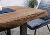 Baumtisch Sheesham 140x90x77 grau gebeizt / U-Beine anthrazit glänzend FREEFORM 5 Bild 5