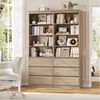 Homfa Bücherregal Hochschrank Standregal Bücherschrank Raumteiler, mit 4 Fächern und 3 Schubladen, 60x35x202cm Bild 3