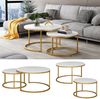 Couchtisch-Set Montreal Weiß/Gold 77 x 40 cm 2 Teile Vicco Bild 2