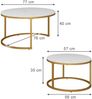 Couchtisch-Set Montreal Weiß/Gold 77 x 40 cm 2 Teile Vicco Bild 3