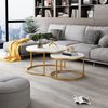 Couchtisch-Set Montreal Weiß/Gold 77 x 40 cm 2 Teile Vicco Bild 4